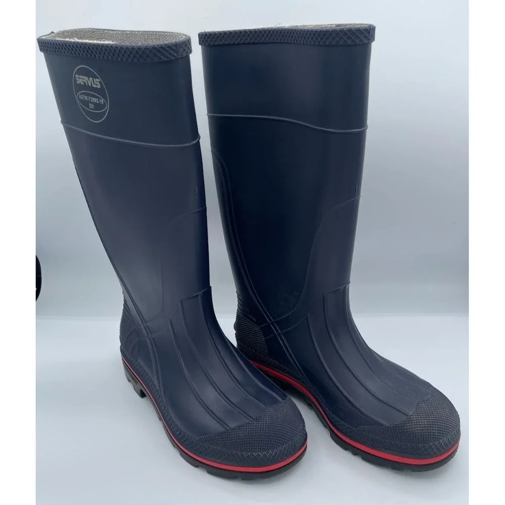 Servus Men's Size 5 PVC Waterproof Work Boots Black Red EH